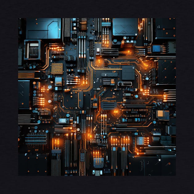 Cyber Circuit Cityscape by star trek fanart and more